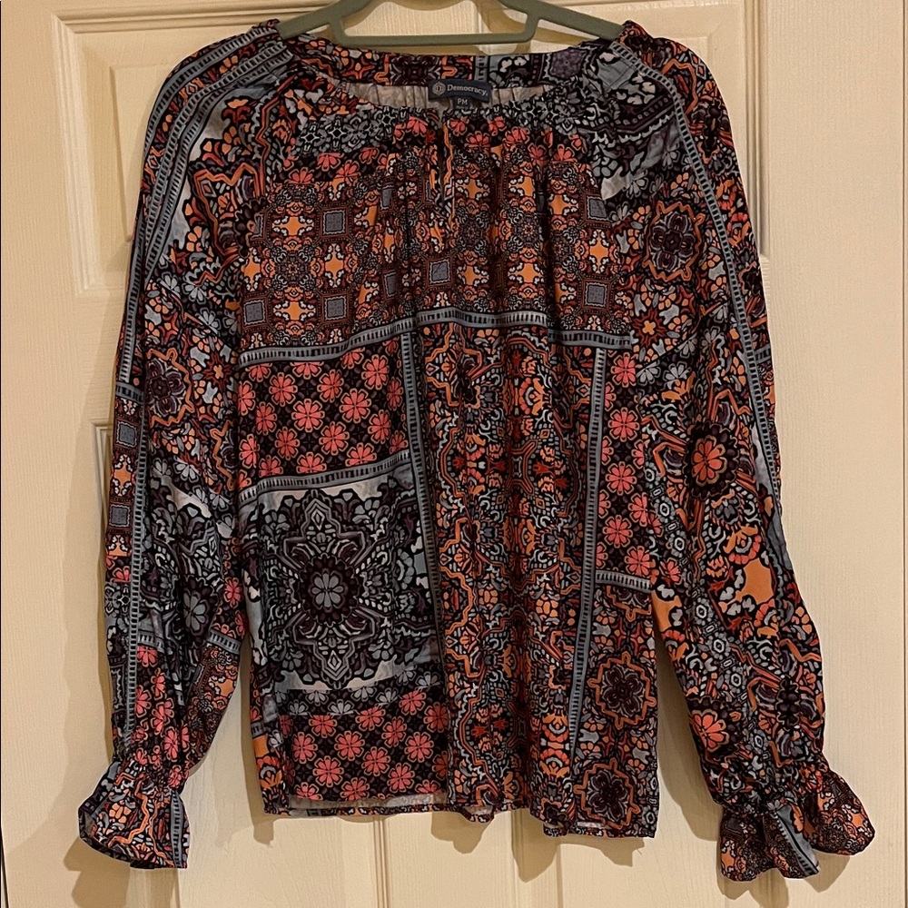 Democracy Boho Patchwork Blouse - image 1